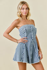 Denim Godet Mini Dress