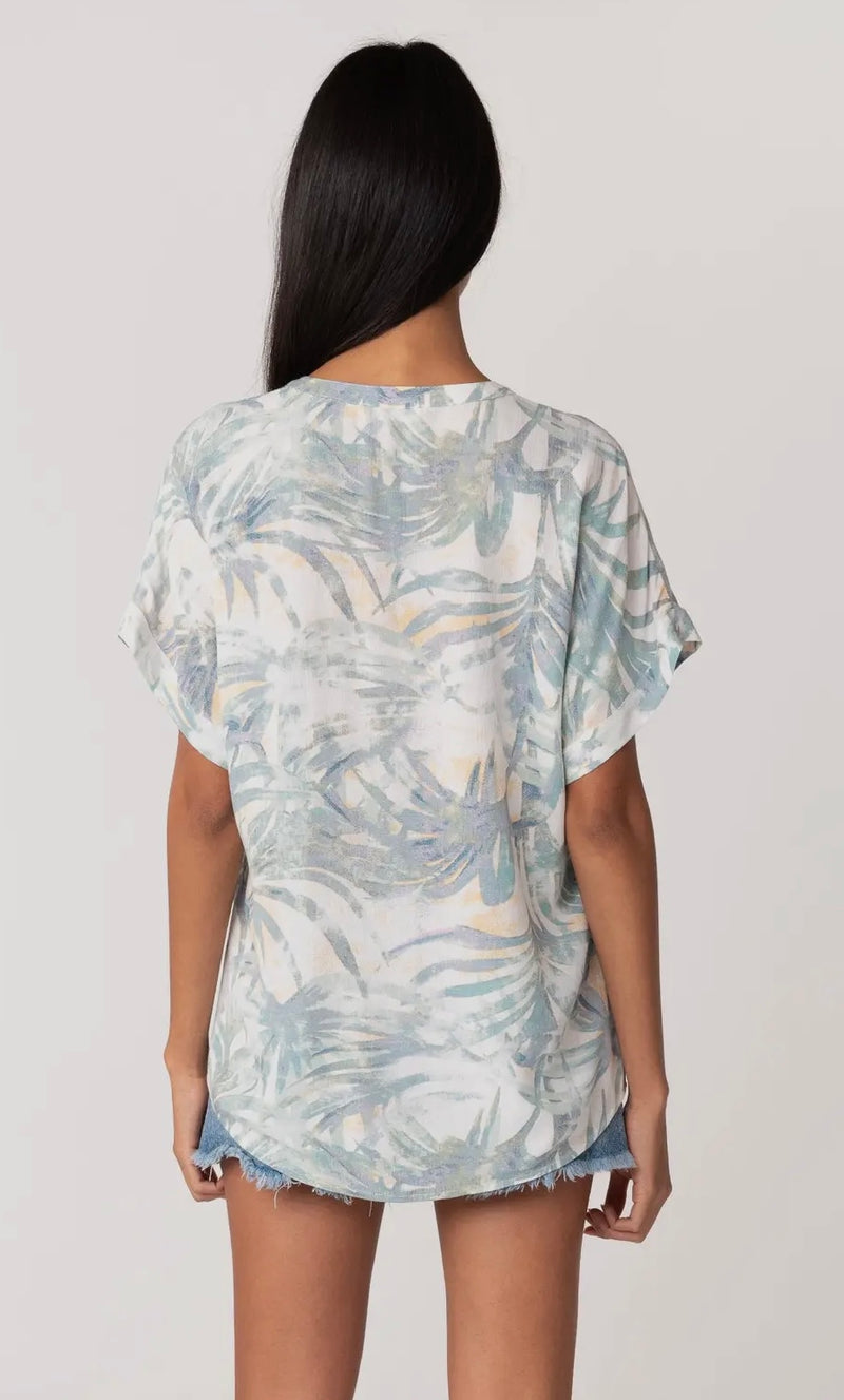 Tropical V Neck Top