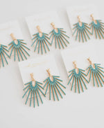 Turquoise Sunburst Statement Drop Earrings