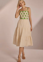 Contrast Diamond Midi Dress