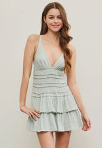 Gathered Waist Tiered Dress