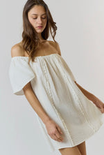 Flutter Sleeve Gauze Mini Dress