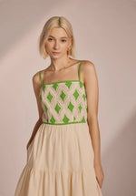 Contrast Diamond Midi Dress