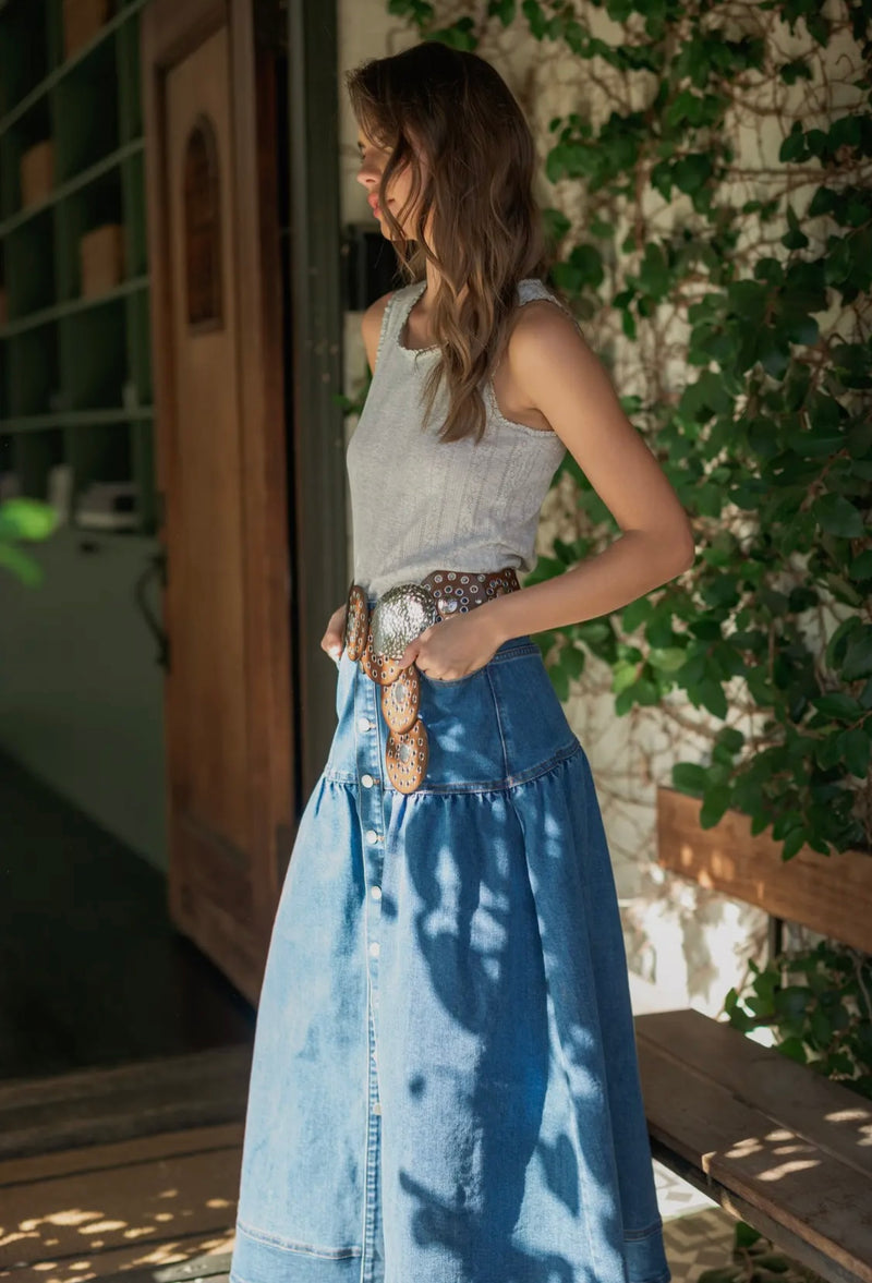 Bohemian Denim Skirt