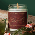 Candy Cane & Cocoa Soy Candle - Clear Jar - 9 oz