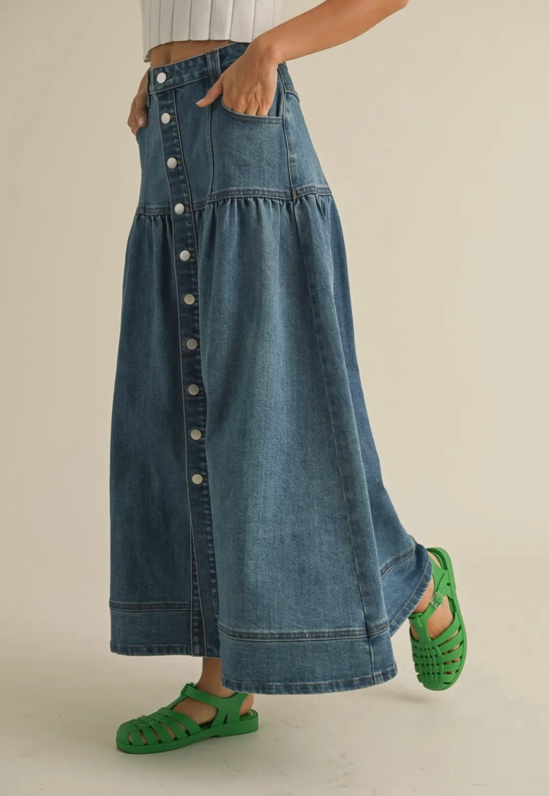 Bohemian Denim Skirt