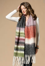 Multicolored Striped Oblong Scarf