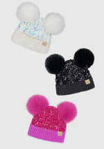 C.C. Baby Sequin Pom Beanie