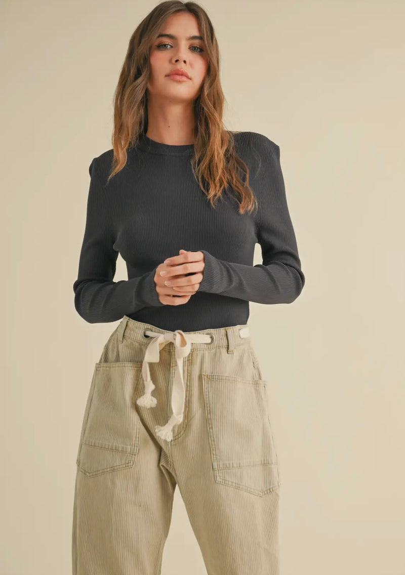 Ribbed Long Sleeve Top