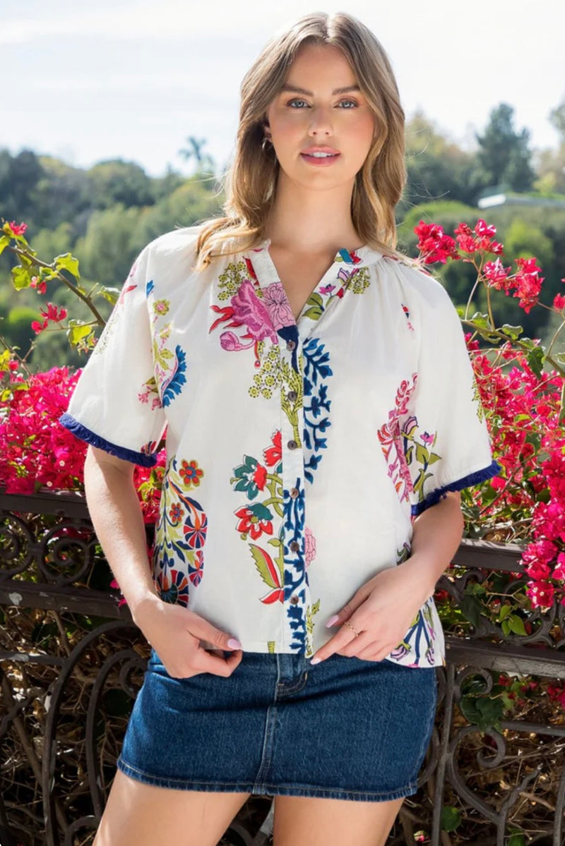 Short Sleeve Floral Top