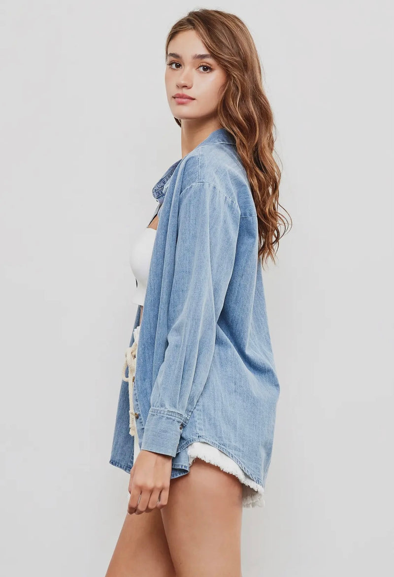 Button Up Denim Top