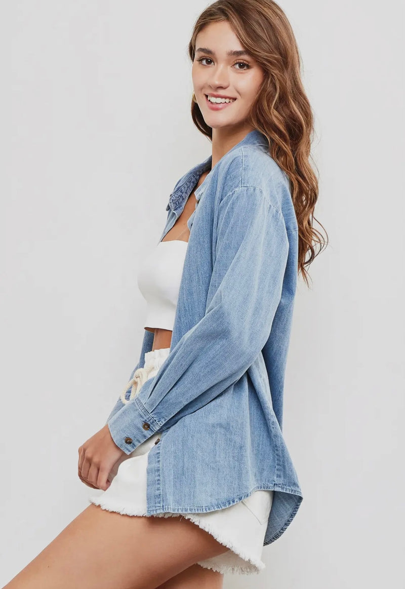 Button Up Denim Top