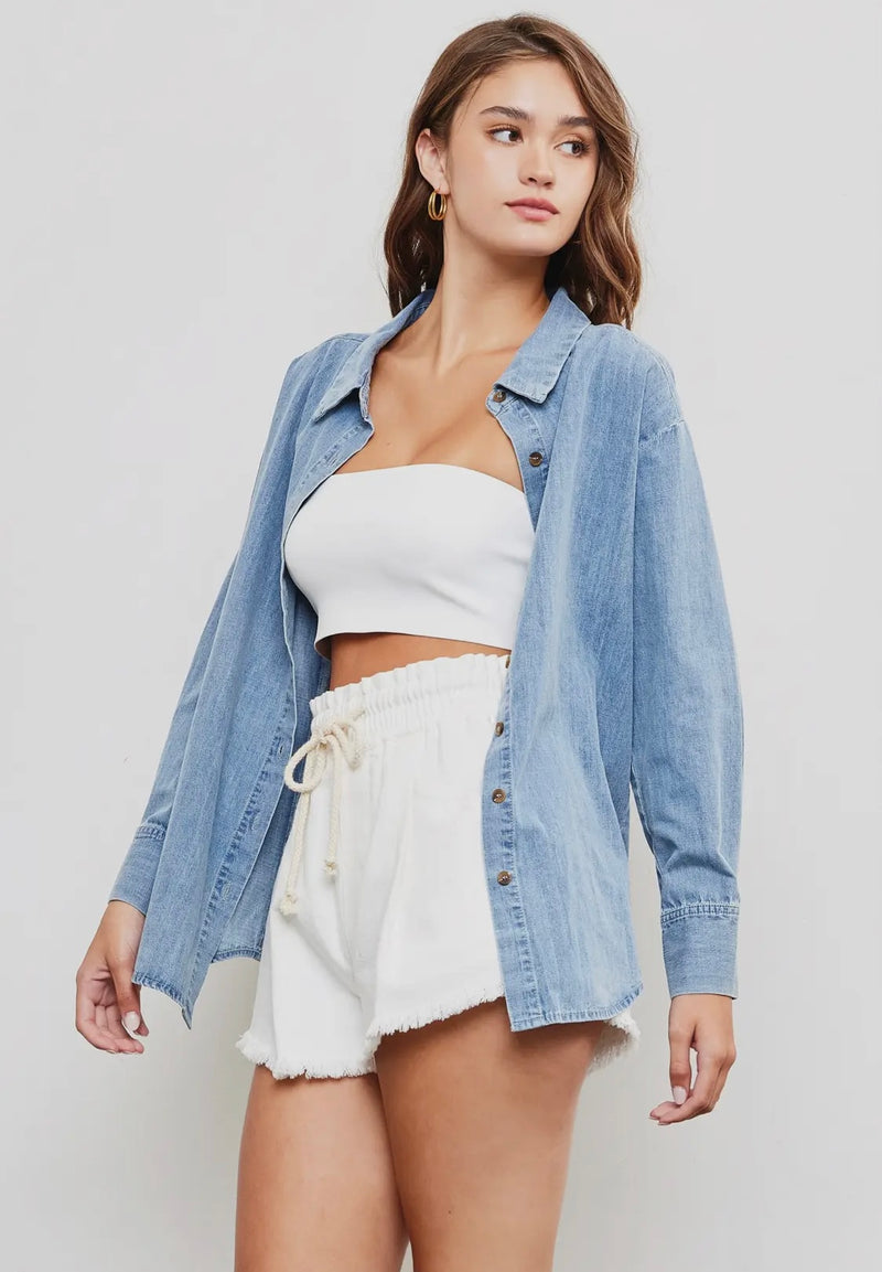 Button Up Denim Top