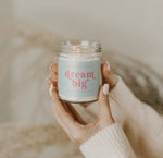 Dream Big Soy Candle - Clear Jar - Blue and Pink - 9 oz