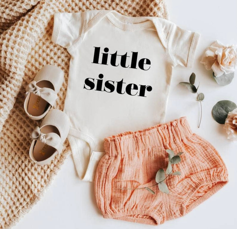 Little Sister Natural Color Baby Bodysuit