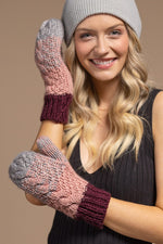 Multicolor Cable Knit Mittens