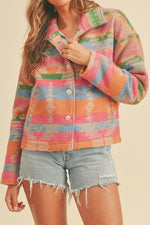 Multi pastel color Aztec print jacket