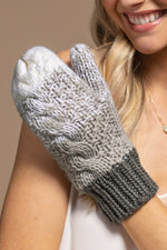 Multicolor Cable Knit Mittens