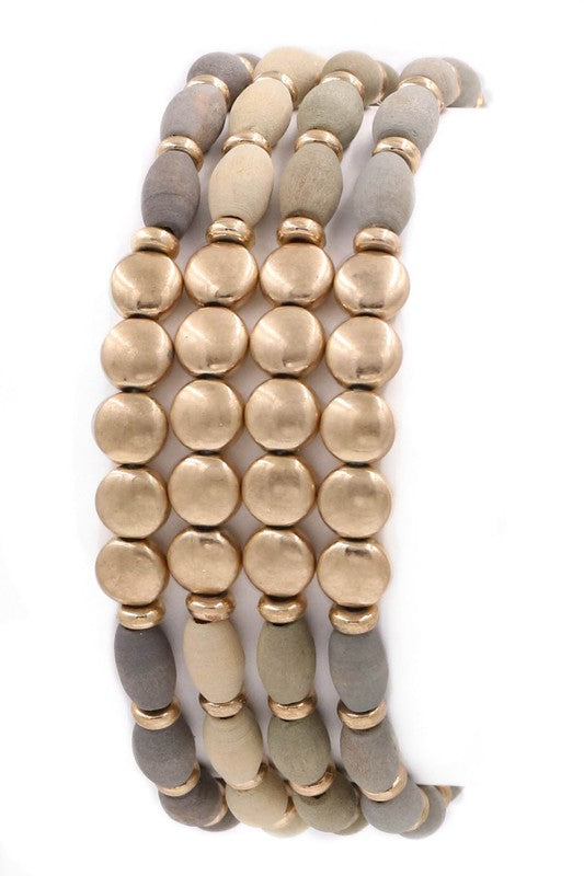 Wood Bead Bracelet Set