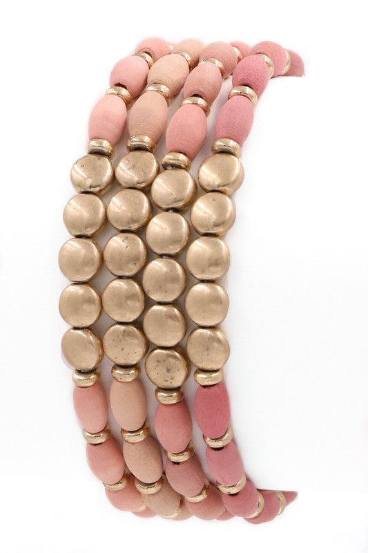 Wood Bead Bracelet Set