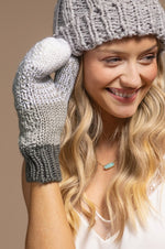 Multicolor Cable Knit Mittens