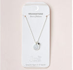 Stone Intention Charm Necklace - Moonstone/Silver